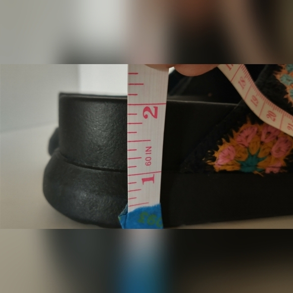 Y2K 90's Chunky Platform Floral Crochet Retro Vintage Sandals. Size 6 - Picture 10 of 10